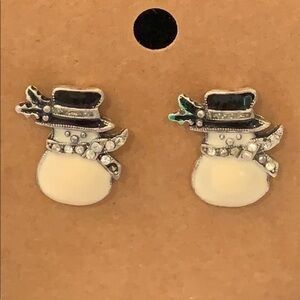 💐5/25 TC silver enamel snowman winter